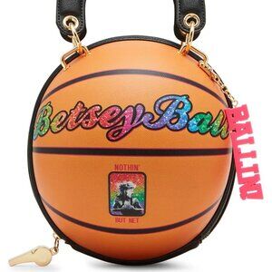 Betsey Johnson Kitsch Basketball Small Crossbody Bag Orange NWT